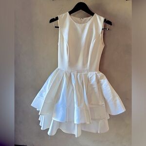 Ashley Lauren white 2 tiered skirt cocktail dress. Size 4.